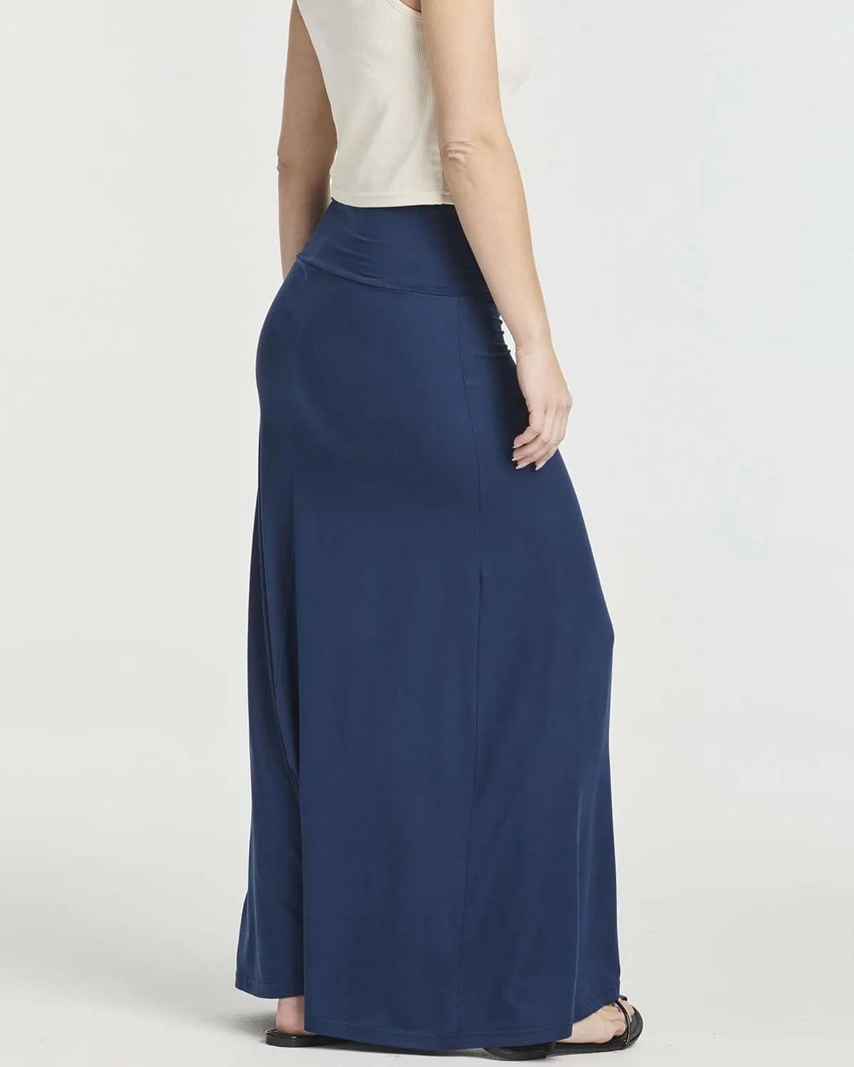 Real Essentials 3 Pack: Women's Ultra-Soft Flowy Maxi High Waisted Long Skirts (Available in Plus Size)