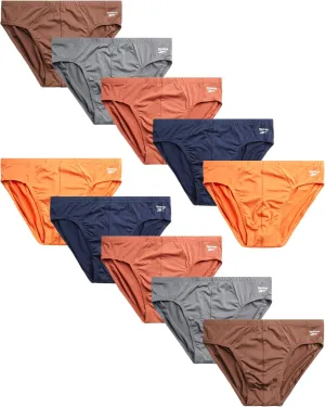 Reebok Men's Low Rise Briefs - 10 Pack Silky Touch Performance Underwear Briefs for Men, Tagless for Your Comfort (Size S-XL)