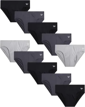 Reebok Men's Low Rise Briefs - 10 Pack Silky Touch Performance Underwear Briefs for Men, Tagless for Your Comfort (Size S-XL)