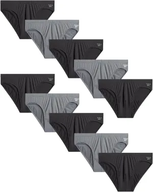Reebok Men's Low Rise Briefs - 10 Pack Silky Touch Performance Underwear Briefs for Men, Tagless for Your Comfort (Size S-XL)