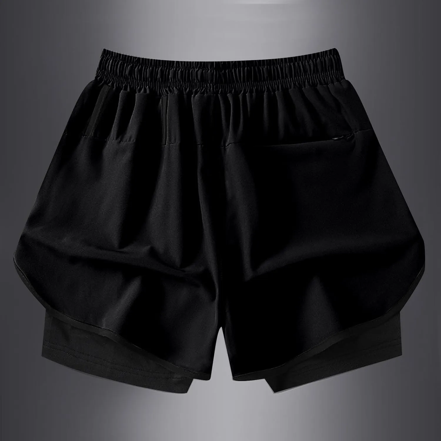 Running Basketball Hiking Shorts Breathable Quick-Dry Shorts with Compression Linen Elastic Drawstring Waist Pants