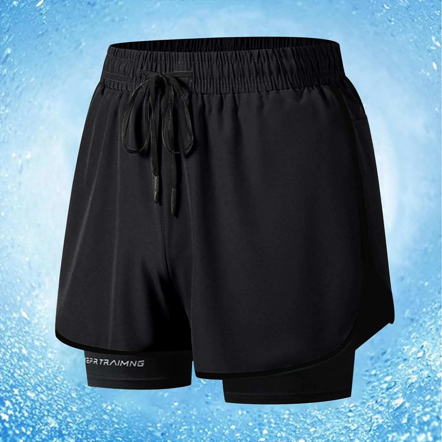 Running Basketball Hiking Shorts Breathable Quick-Dry Shorts with Compression Linen Elastic Drawstring Waist Pants