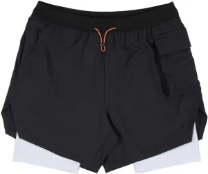 Running Shorts for Men Liner Lace up Elastic Waist Short Quick Dry Breathable Athletic Pants with Zipper Pockets