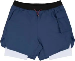 Running Shorts for Men Liner Lace up Elastic Waist Short Quick Dry Breathable Athletic Pants with Zipper Pockets