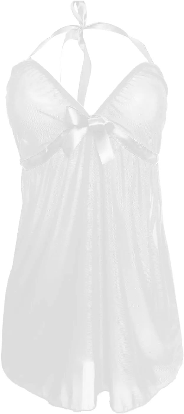 Sexy Lingerie for Women Lace Chemise Babydoll Adjustable Strappy Thong Nightwear Underwear Set Sexy Mesh Nightie