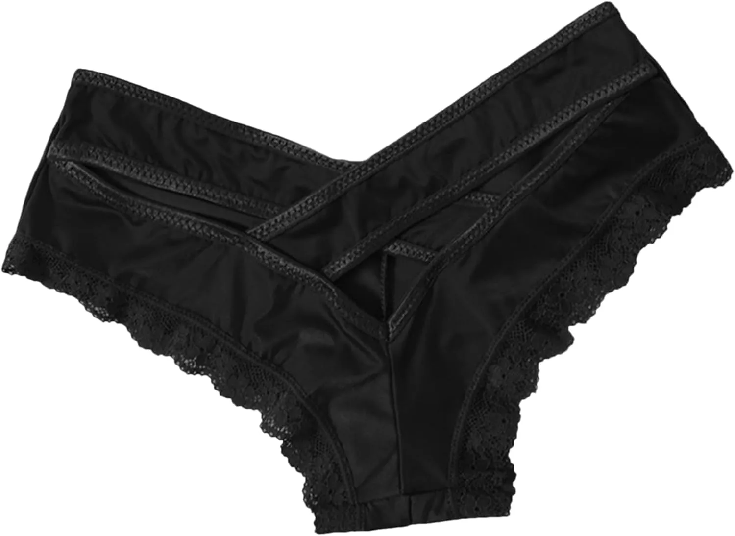 Sexy Thongs Underwear for Women Low Rise Lace Briefs Funny Panties Breathable Ice Silk Hipsters Underpants