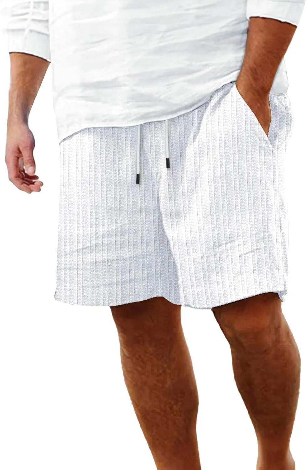 Shorts for Men Casual Summer Fashion Slim Five Minute Pants Beach Shorts Men's Cotton Blend Shorts Co Shorts Elastic