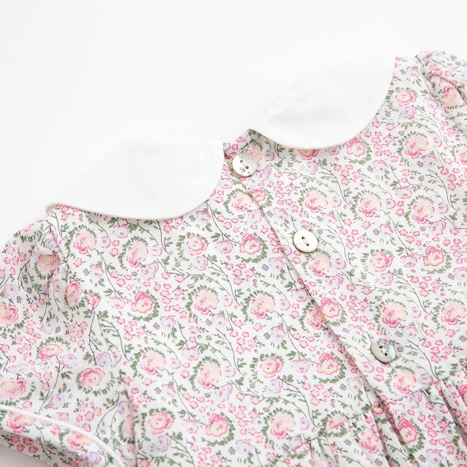 Simplee kids Baby Girl Smocked Dress Summer Casual Short Sleeve Dresses Floral Print Sundress Princess Dress for Toddlers