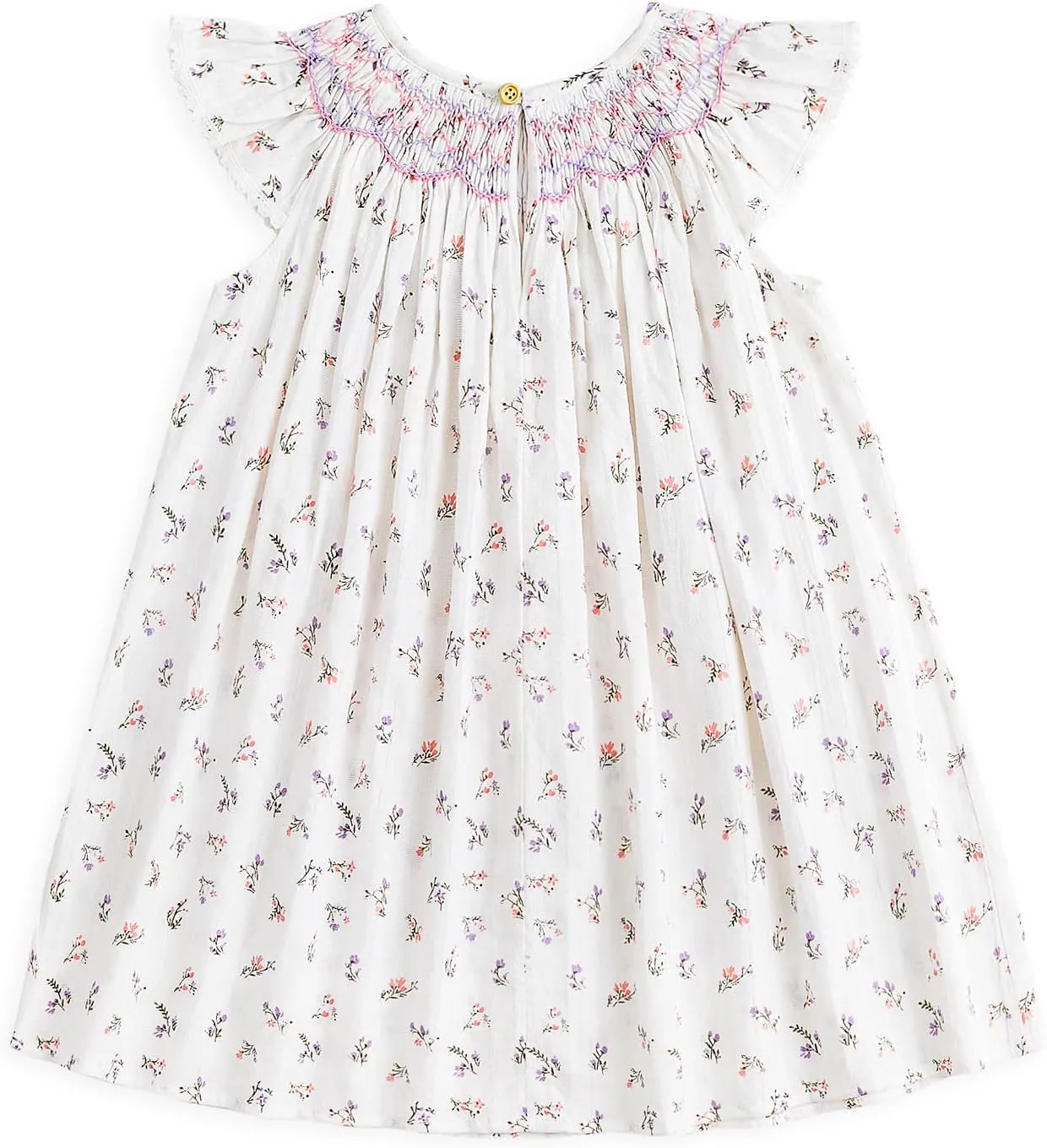 Simplee kids Baby Girl Smocked Dress Summer Casual Short Sleeve Dresses Floral Print Sundress Princess Dress for Toddlers