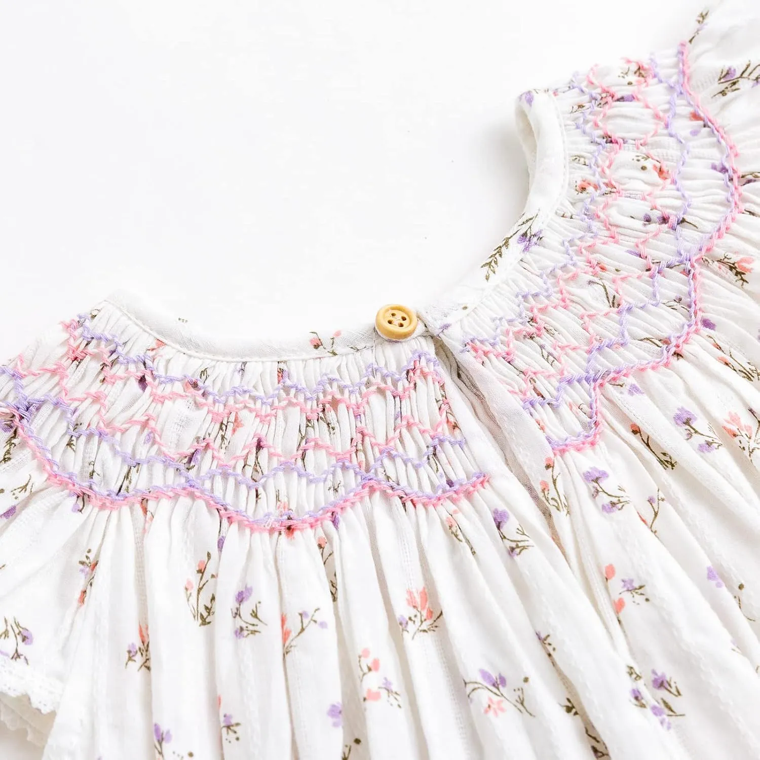 Simplee kids Baby Girl Smocked Dress Summer Casual Short Sleeve Dresses Floral Print Sundress Princess Dress for Toddlers