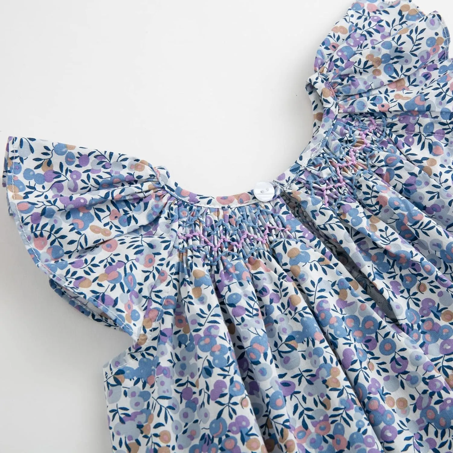 Simplee kids Baby Girl Smocked Dress Summer Casual Short Sleeve Dresses Floral Print Sundress Princess Dress for Toddlers