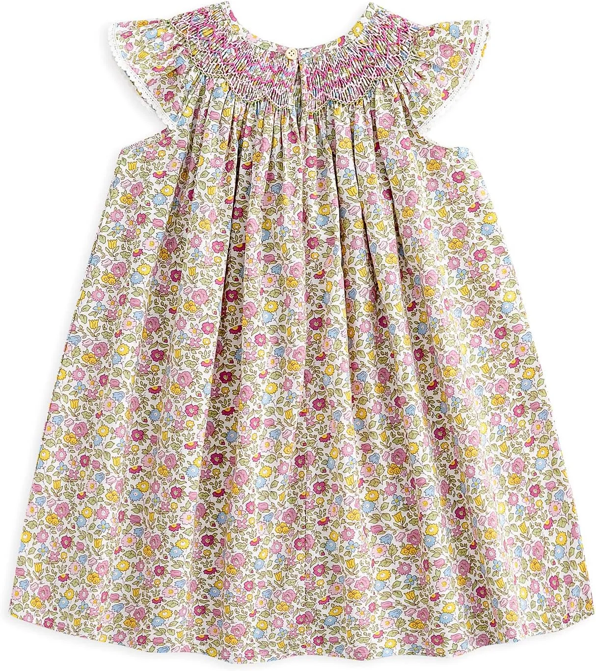 Simplee kids Baby Girl Smocked Dress Summer Casual Short Sleeve Dresses Floral Print Sundress Princess Dress for Toddlers