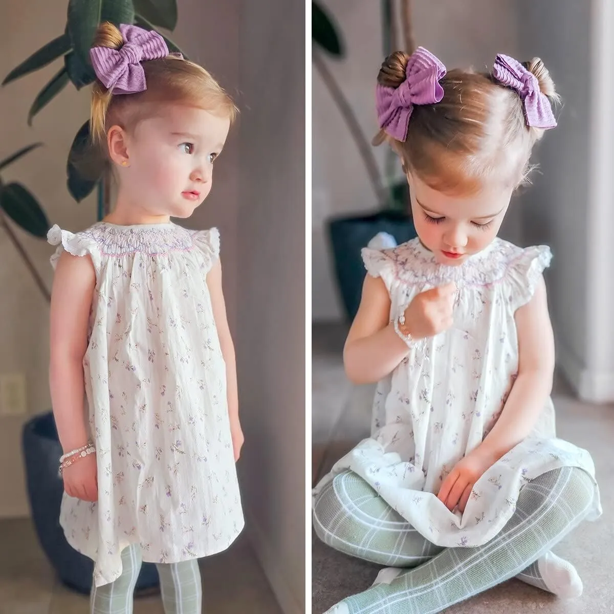 Simplee kids Baby Girl Smocked Dress Summer Casual Short Sleeve Dresses Floral Print Sundress Princess Dress for Toddlers