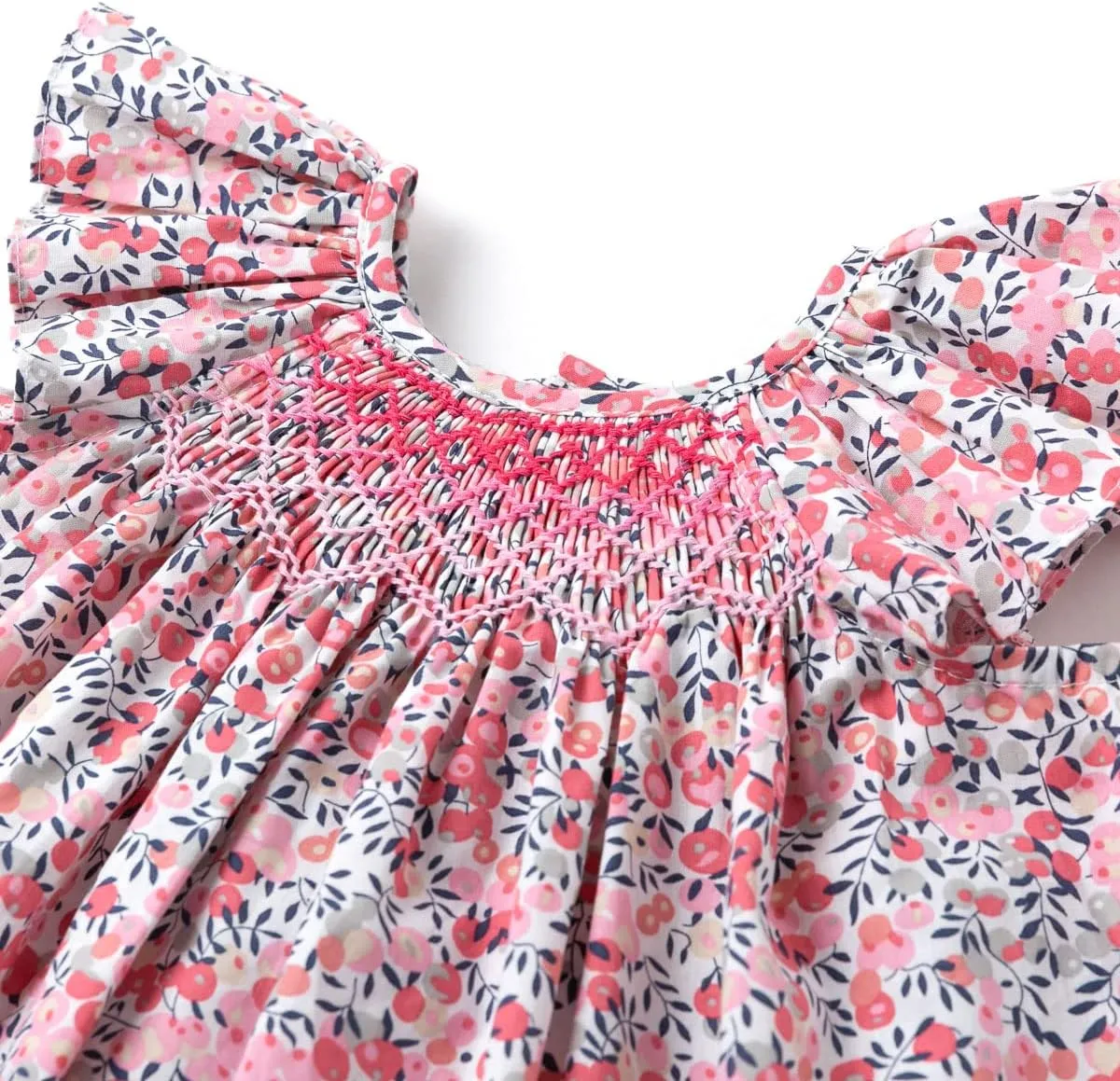 Simplee kids Baby Girl Smocked Dress Summer Casual Short Sleeve Dresses Floral Print Sundress Princess Dress for Toddlers