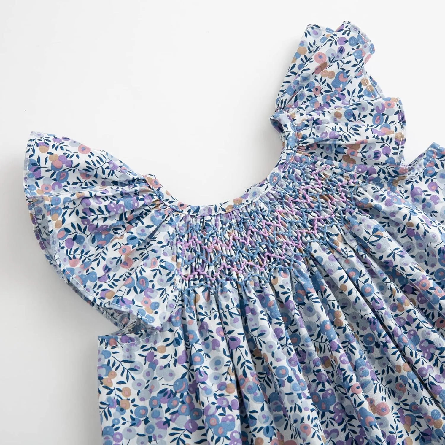Simplee kids Baby Girl Smocked Dress Summer Casual Short Sleeve Dresses Floral Print Sundress Princess Dress for Toddlers