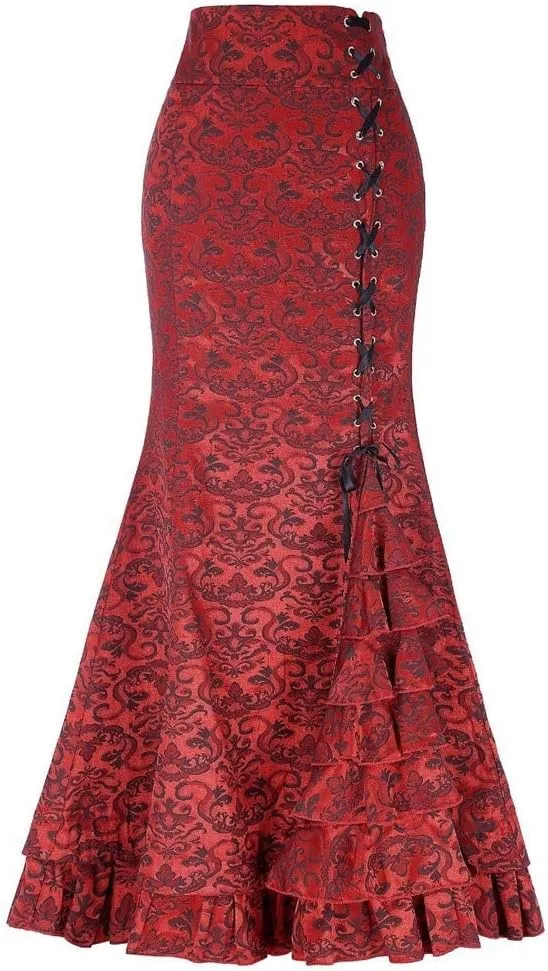 Skirts for Women Long Full Length Trendy Flare High Elastic Waist Boha Floral Print Palazzo Skirts for Women Fashion