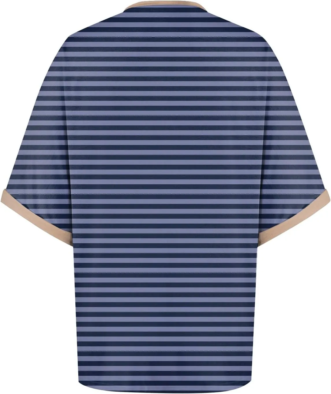 slqdgmryz Half Sleeve Tops for Women Crew Neck Oversized Striped Shirt Casual Cute Elbow Length Tee Shirts Dressy Blouses