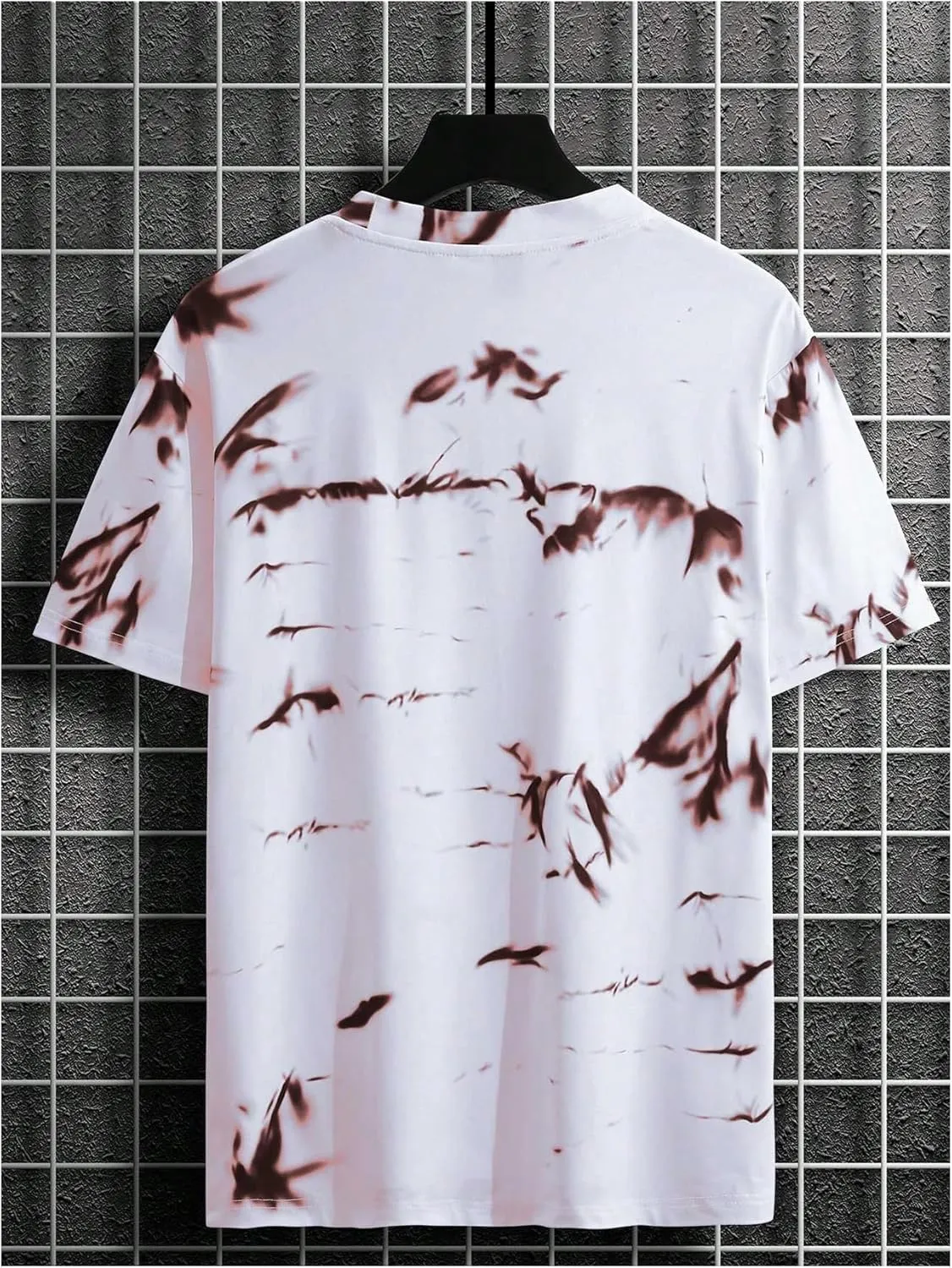 SOLY HUX Men's Graphic Tie Dye T Shirt Letter Print Crew Neck Short Sleeve Casual Summer Tee Tops