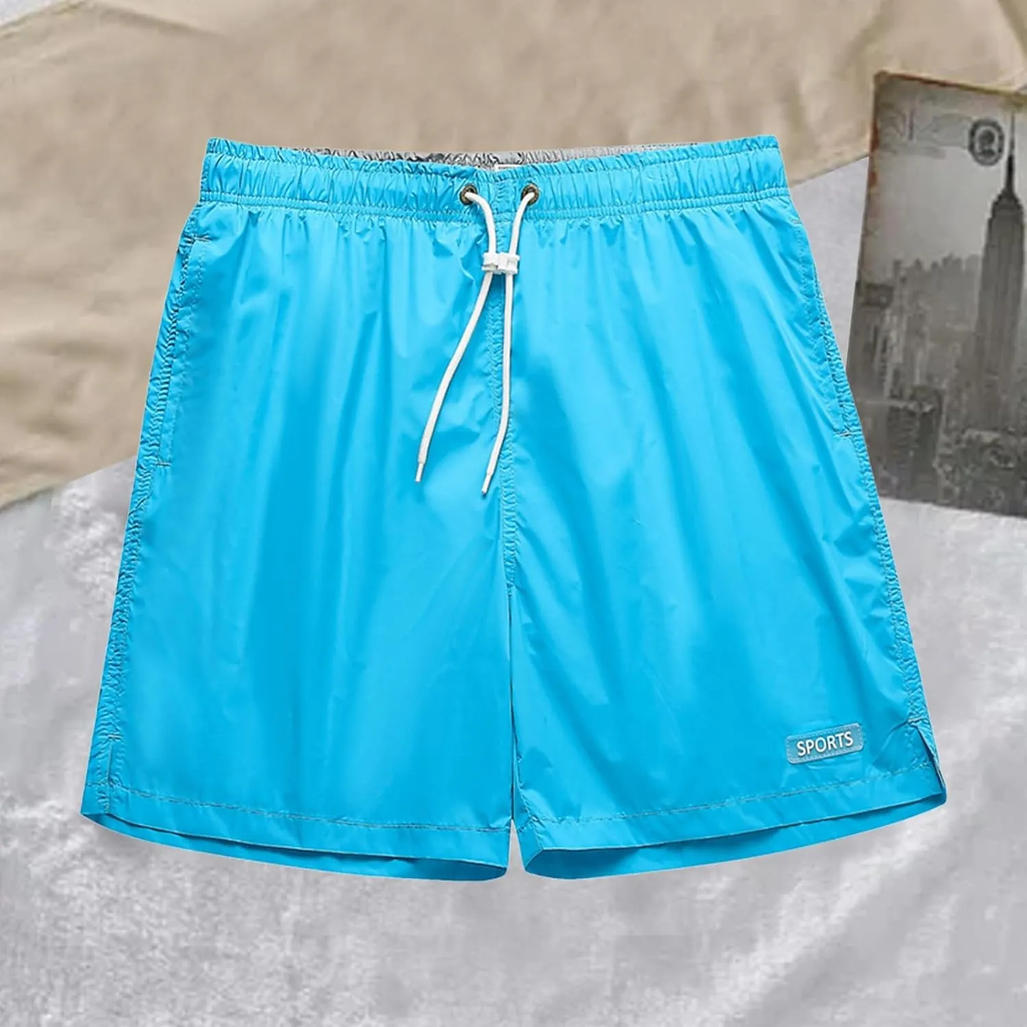 Sport Shorts for Men Quick Dry Athletic Fitness Workout Outdoor Running Summer Pant Loose Lightweight Drawstring Pant
