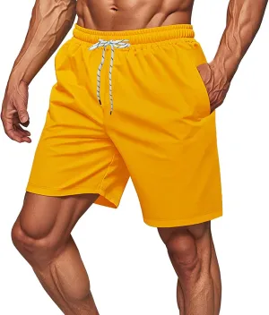 Sport Shorts for Mens Quick Dry Lightweight Loose Workout Running Athletic Pants Drawstring Casual Shorts with Pocket