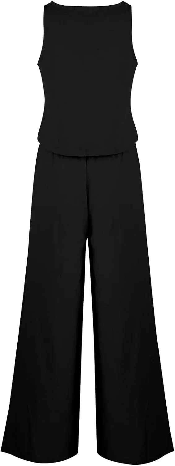 Summer Cotton Linen 2 Piece Outfits for Women Casual Long Sleeve Tshirts Top and Long Pants Business Work Suits
