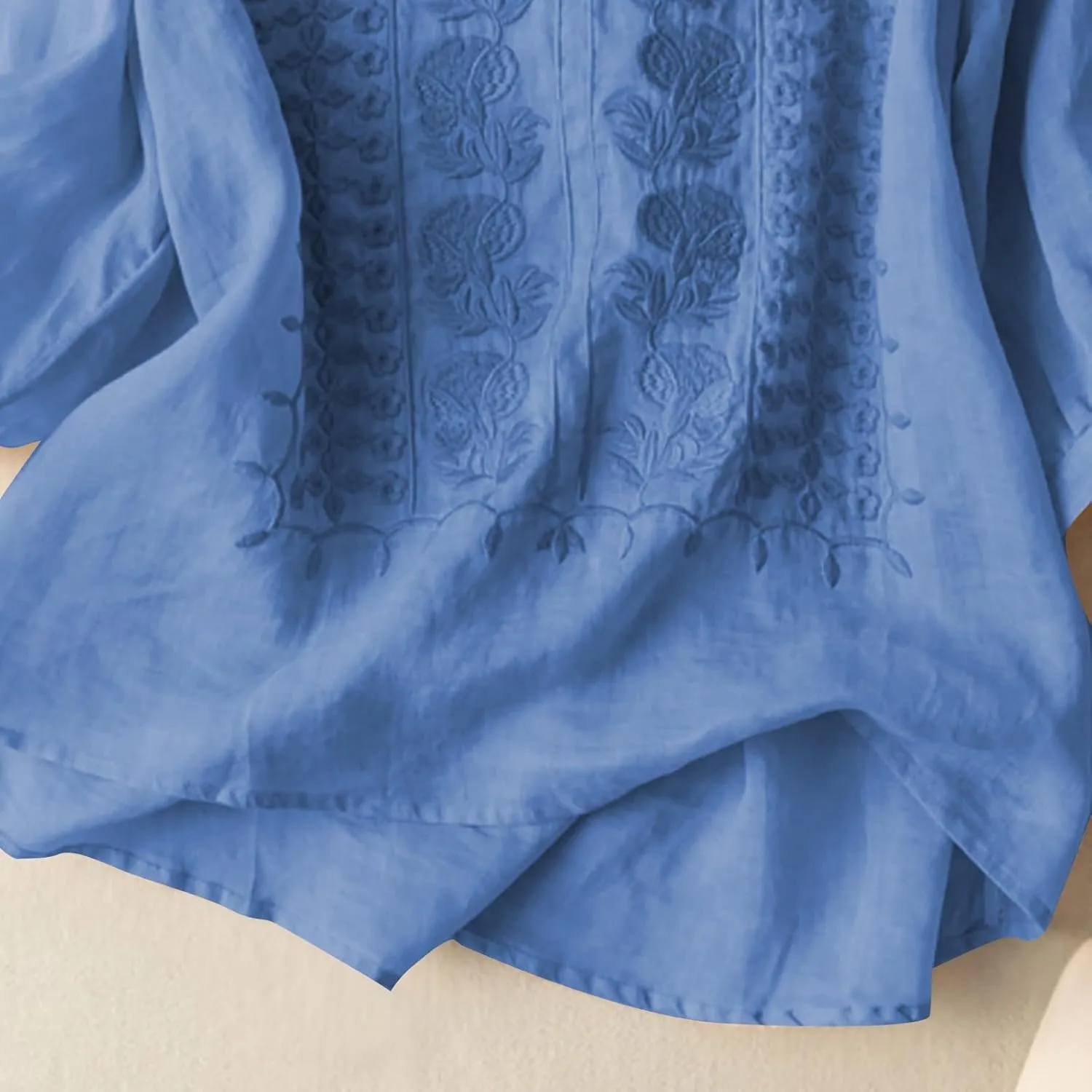 Summer Linen Shirts for Womens Cotton Linen Shirt Casual Short Sleeve Solid Crew Neck Tops Loose Fit Beach Blouses