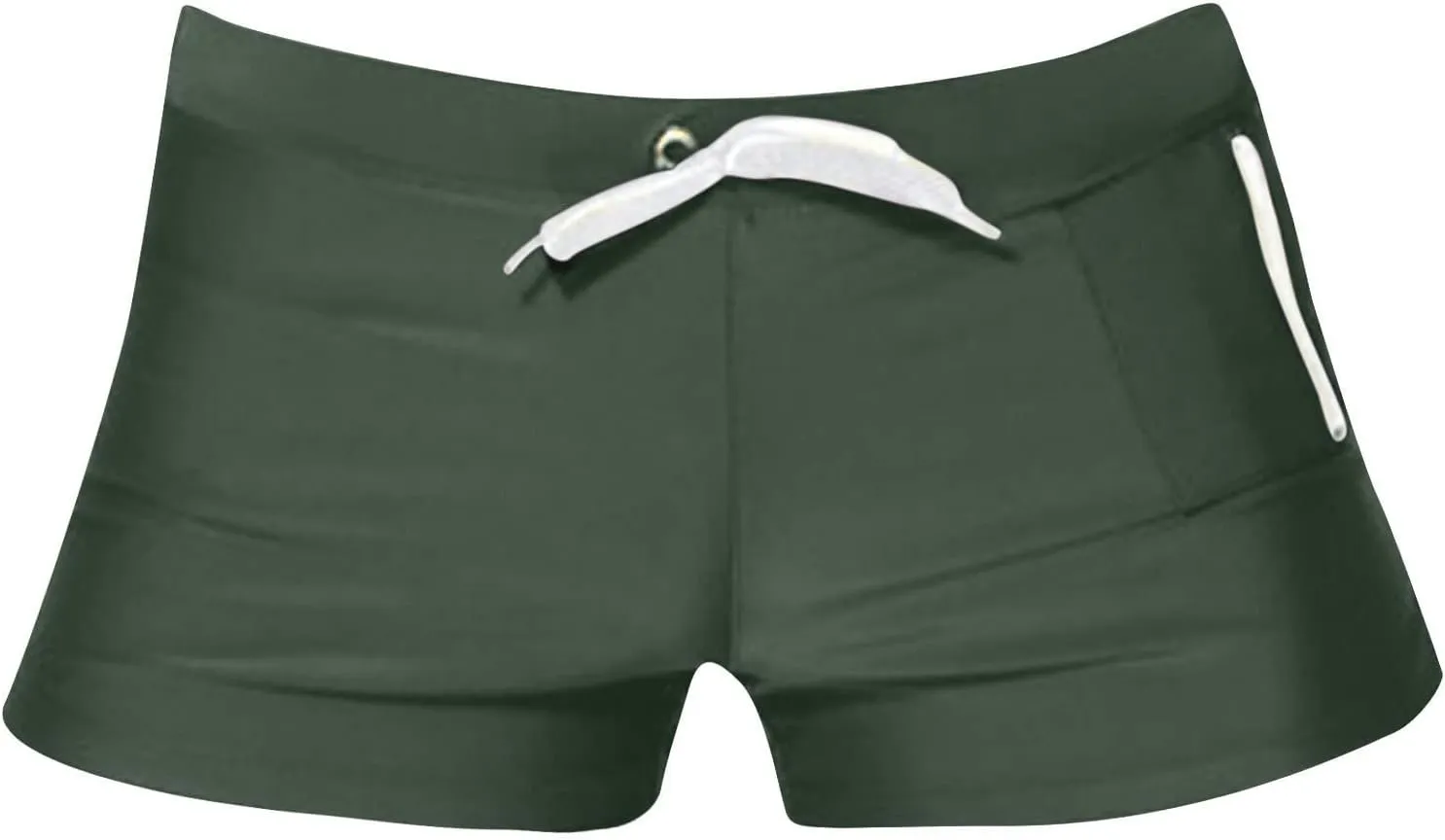 Swim Trunks Men Solid Swim Trunks for Men Drawstring with Zipper Pocket Beach Shorts Summer Bathing Hawaiian Swimsuits