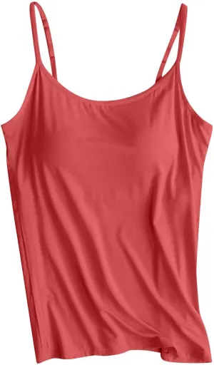 Tank Tops for Women 2024 Summer Built in Bra Spaghetti Strap Crop Vests Modal Quick-Dry Fitness Running Yoga Camisole