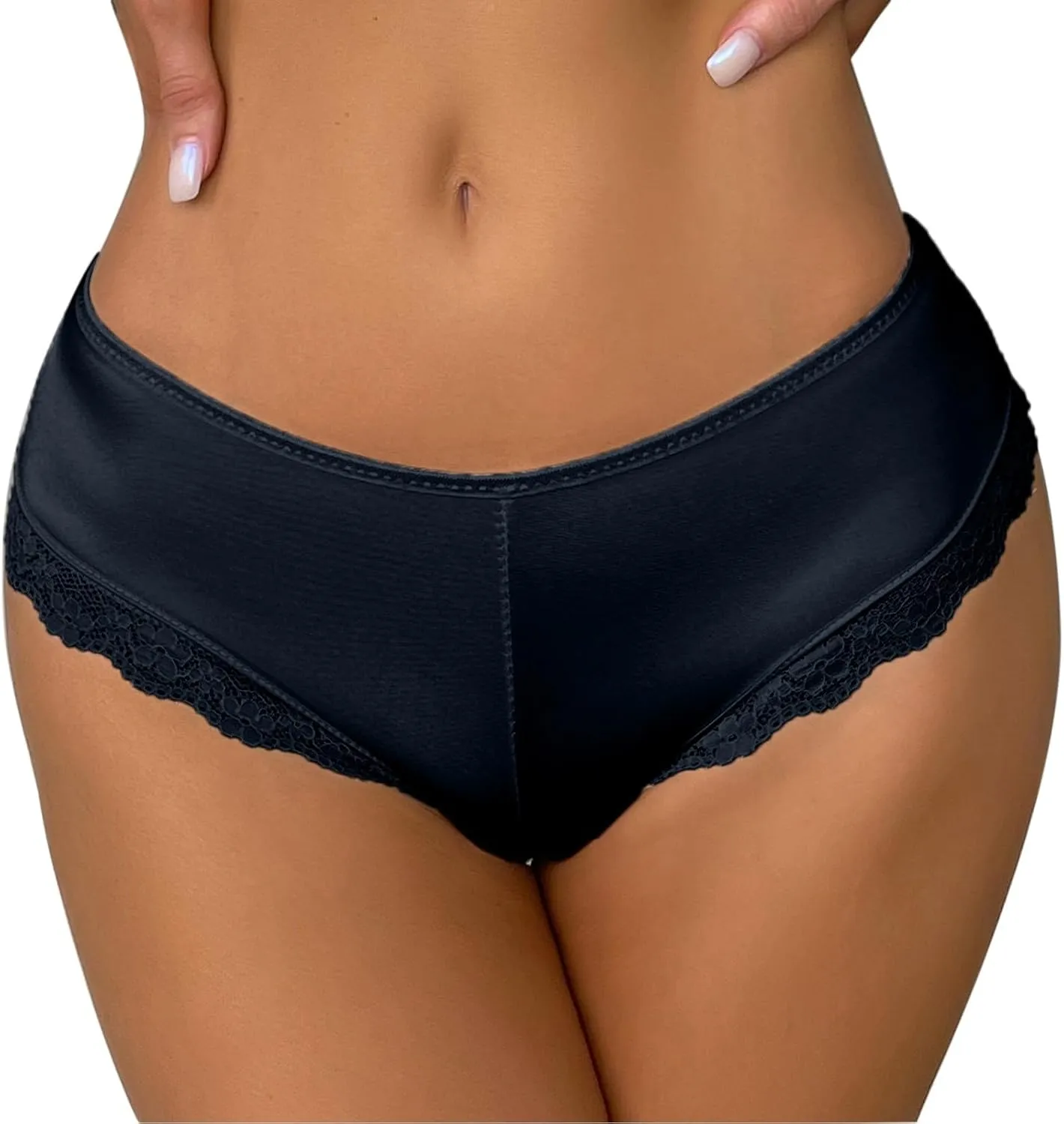 Thongs Lace Underwear for Women Ice Silk Low Rise Tangas Breathable Panties Sexy Briefs Underpants Comfor