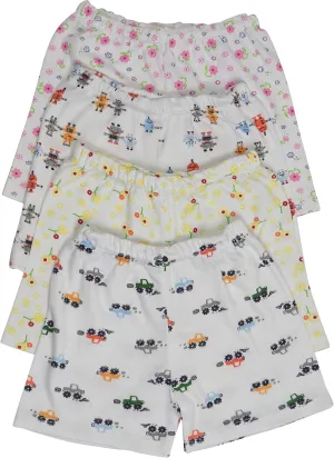 ToBeInStyle Girl's 4 Pack Cotton Relaxed Fit Elastic Casual Lounging Shorts