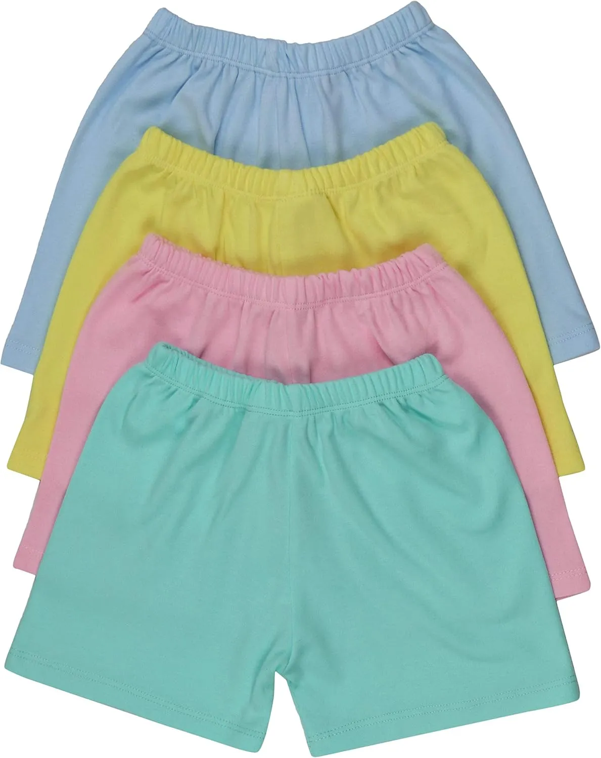 ToBeInStyle Girl's 4 Pack Cotton Relaxed Fit Elastic Casual Lounging Shorts