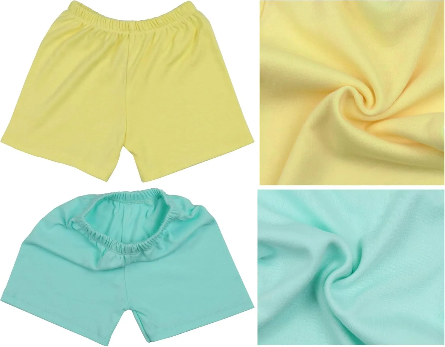 ToBeInStyle Girl's 4 Pack Cotton Relaxed Fit Elastic Casual Lounging Shorts
