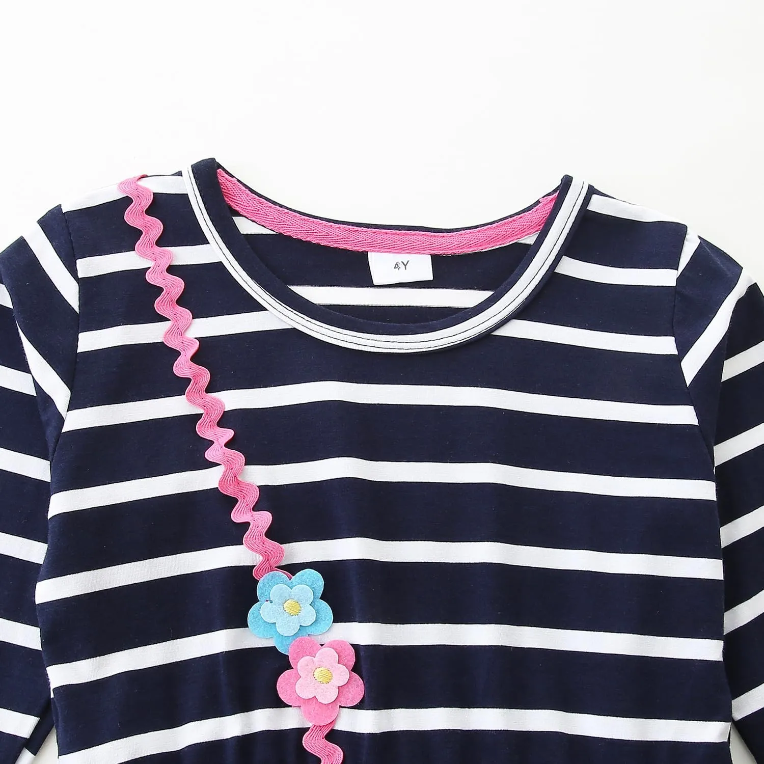 Toddler Girls Cotton Embroidery Applique Short Sleeve Dresses 2-7Y