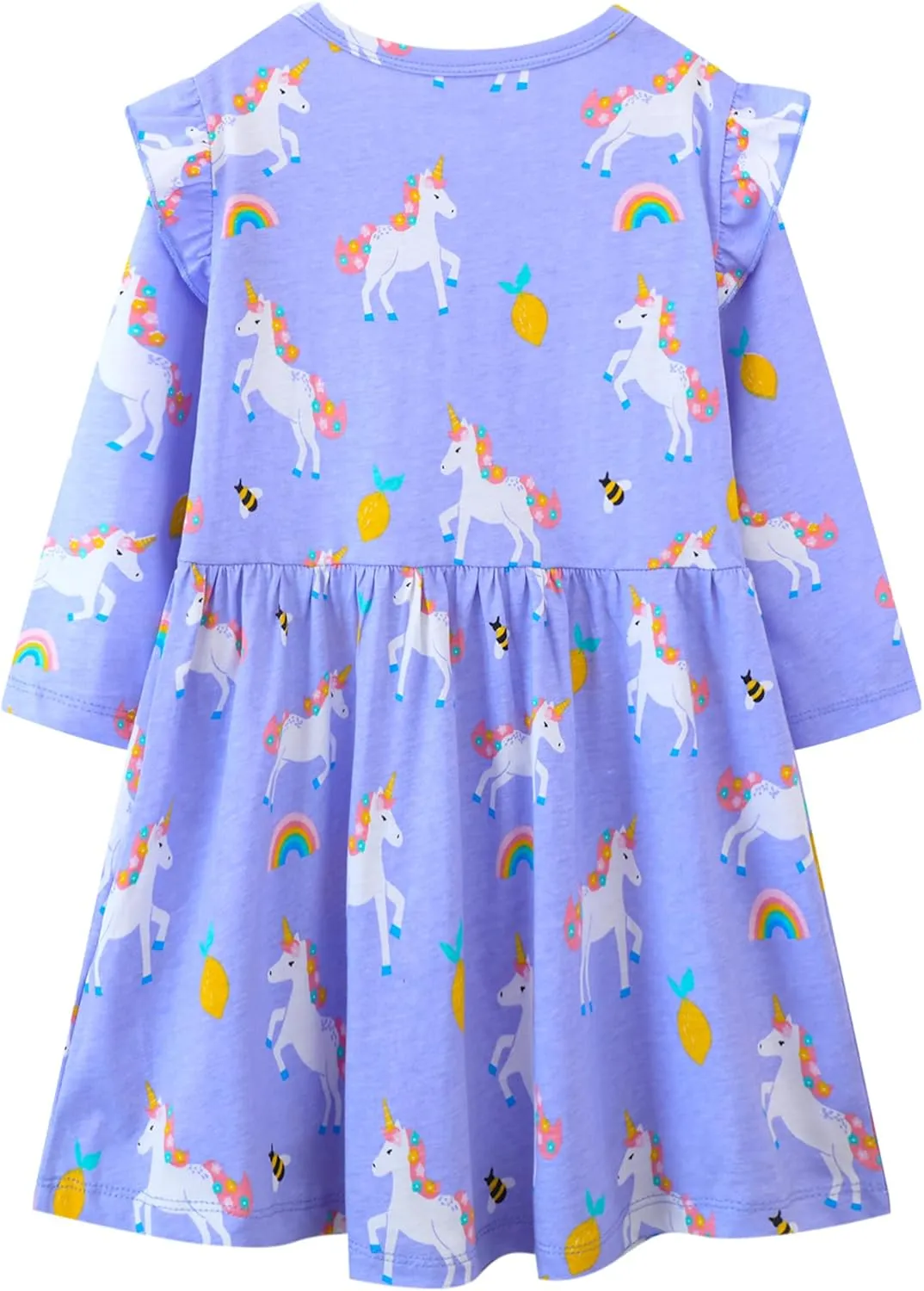 Toddler Girls Cotton Embroidery Applique Short Sleeve Dresses 2-7Y