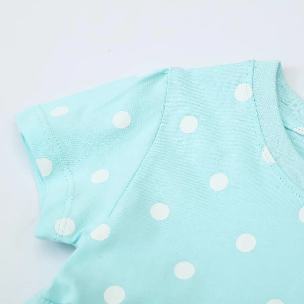 Toddler Girls Cotton Embroidery Applique Short Sleeve Dresses 2-7Y