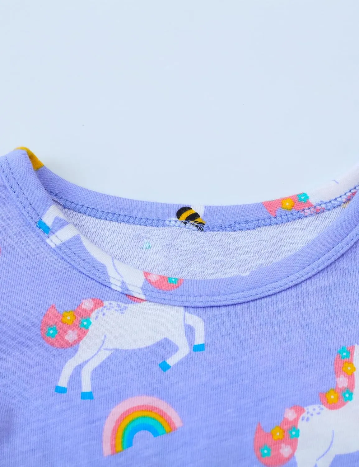 Toddler Girls Cotton Embroidery Applique Short Sleeve Dresses 2-7Y
