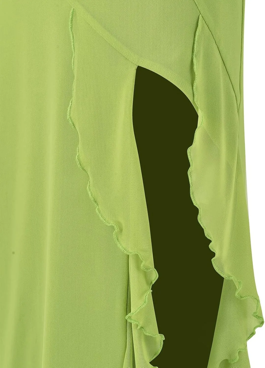 Women Boho Maxi Skirt High Low Side Split Summer Beach Wrap Skirts Casual Ruffle Hem Swing Long Skirts