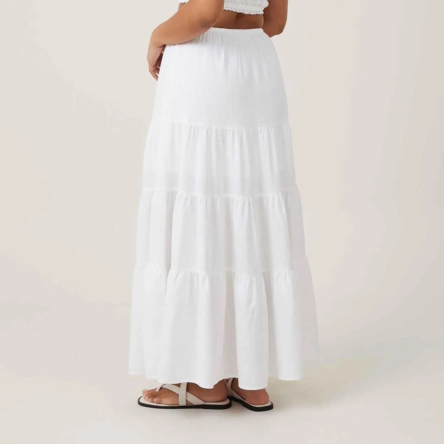 Women Boho Skirts Flowy Ruffle Skirts Long A Line Beach Skirt Vacation Maxi Skirts Casual Summer Outfit Pleated Skirt