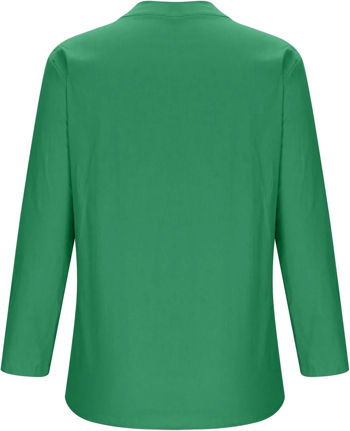 Women Button Up Shirts V Neck Long Sleeve Cotton Linen Summer Casual Fashion Blouse Tops Loose Tshirts