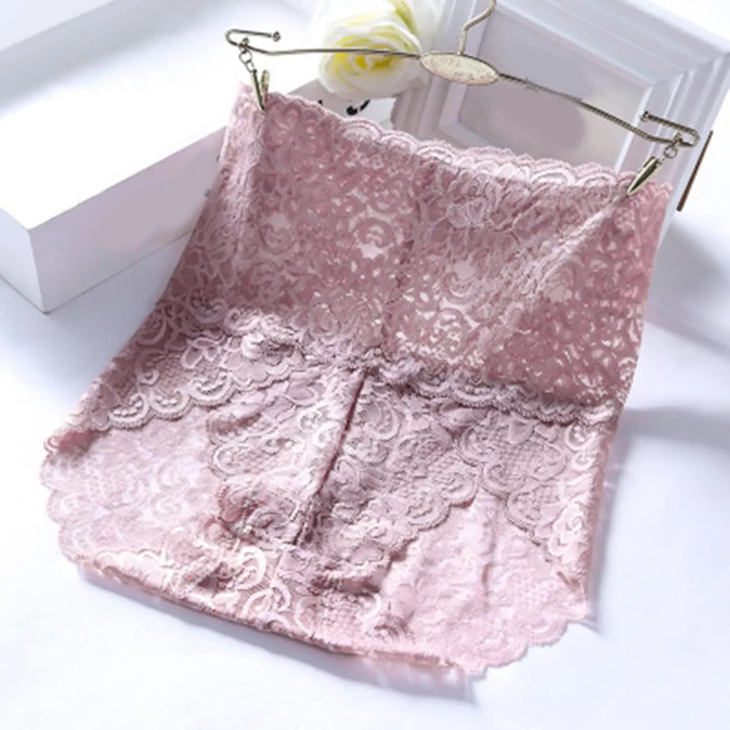 Women Cotton Lace Brief Underwear Breathable No Show T-Back Low Rise Soft Stretch Briefs Panty