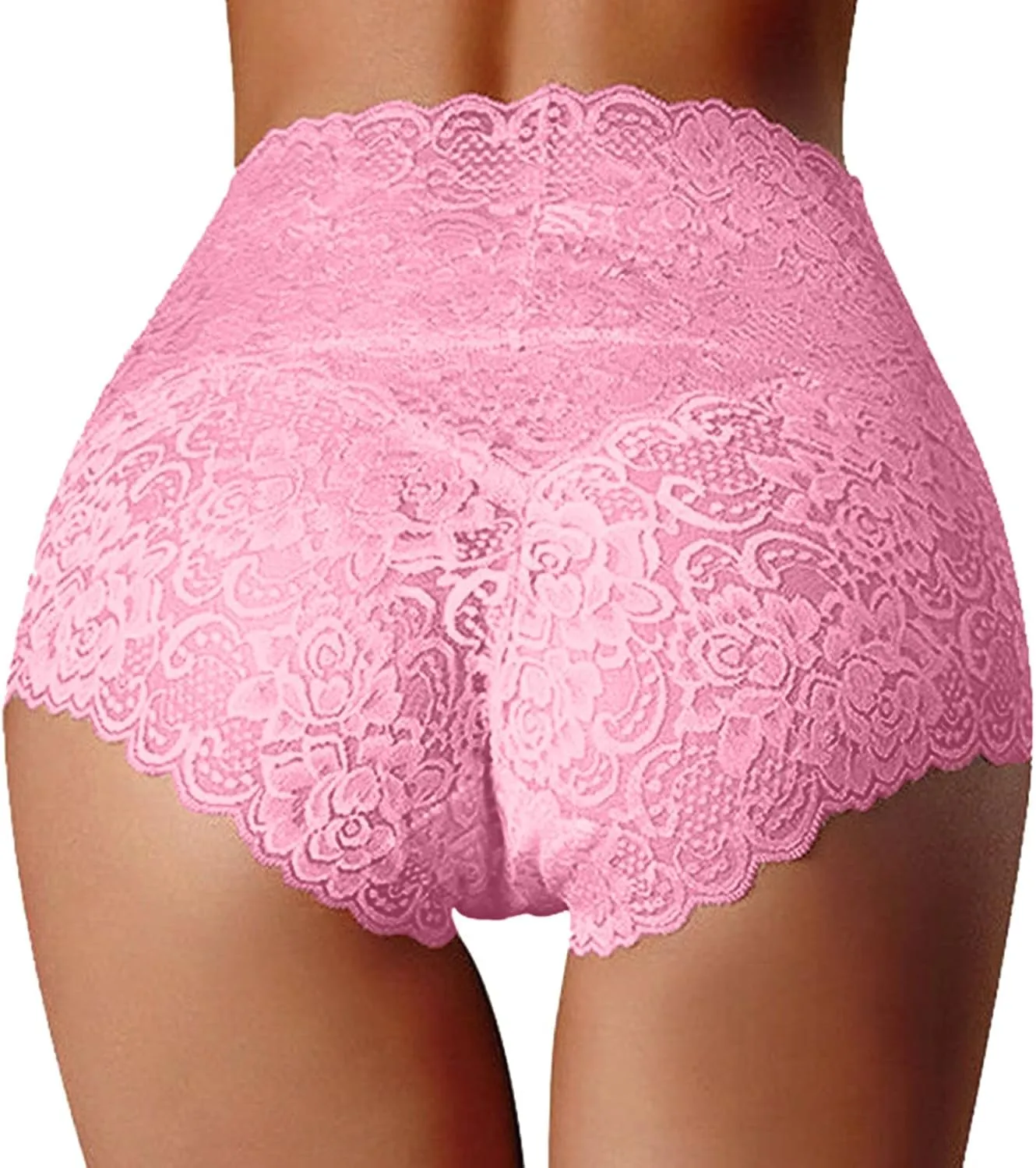 Women Cotton Lace Brief Underwear Breathable No Show T-Back Low Rise Soft Stretch Briefs Panty