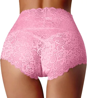 Women Cotton Lace Brief Underwear Breathable No Show T-Back Low Rise Soft Stretch Briefs Panty