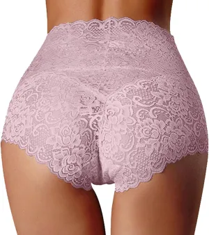 Women Cotton Lace Brief Underwear Breathable No Show T-Back Low Rise Soft Stretch Briefs Panty