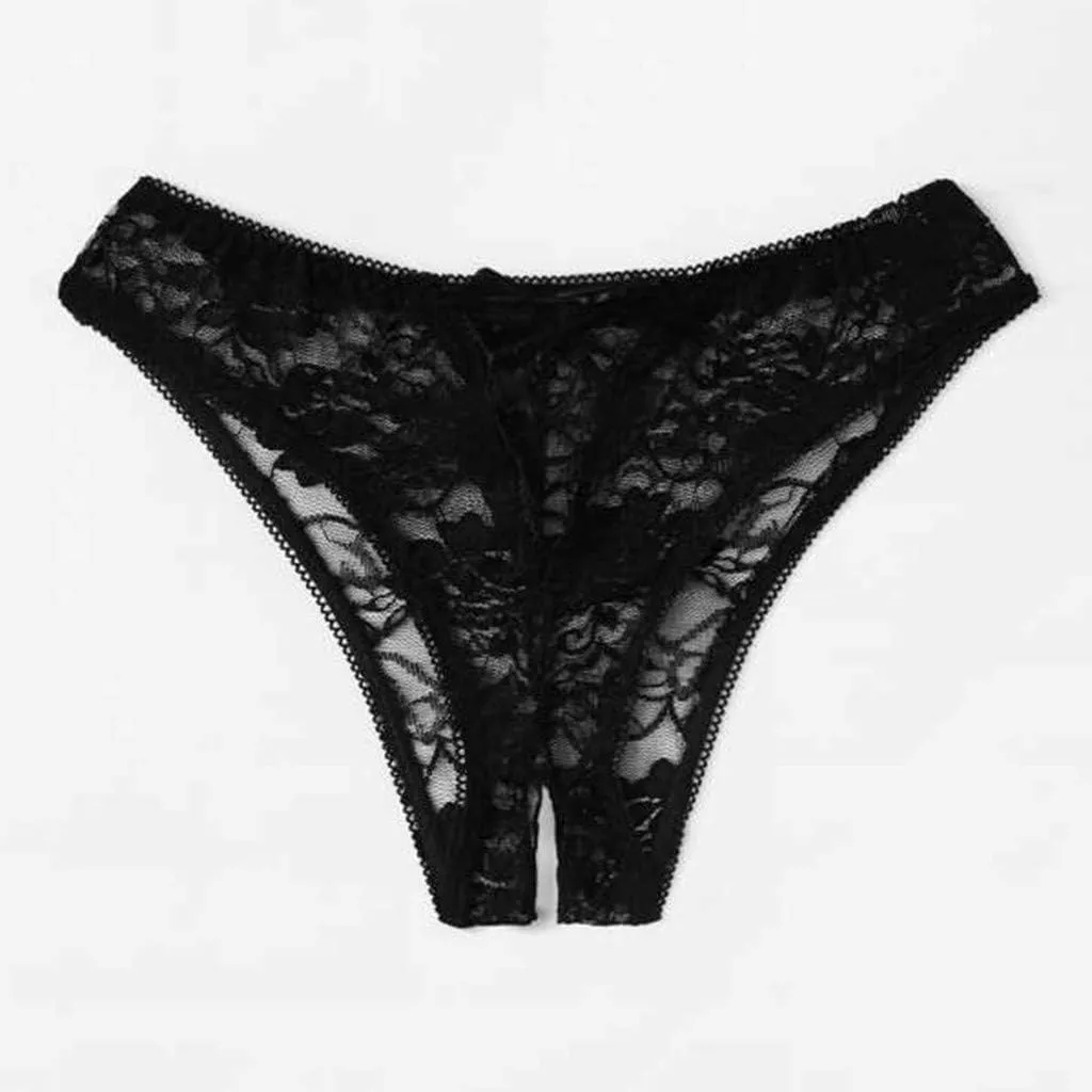 Women Cotton Lace Brief Underwear Breathable No Show T-Back Low Rise Soft Stretch Briefs Panty