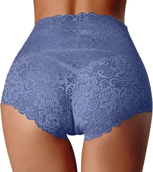 Women Cotton Lace Brief Underwear Breathable No Show T-Back Low Rise Soft Stretch Briefs Panty
