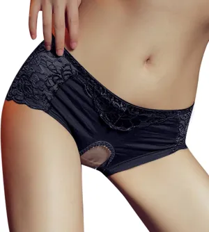 Women Cotton Lace Brief Underwear Breathable No Show T-Back Low Rise Soft Stretch Briefs Panty