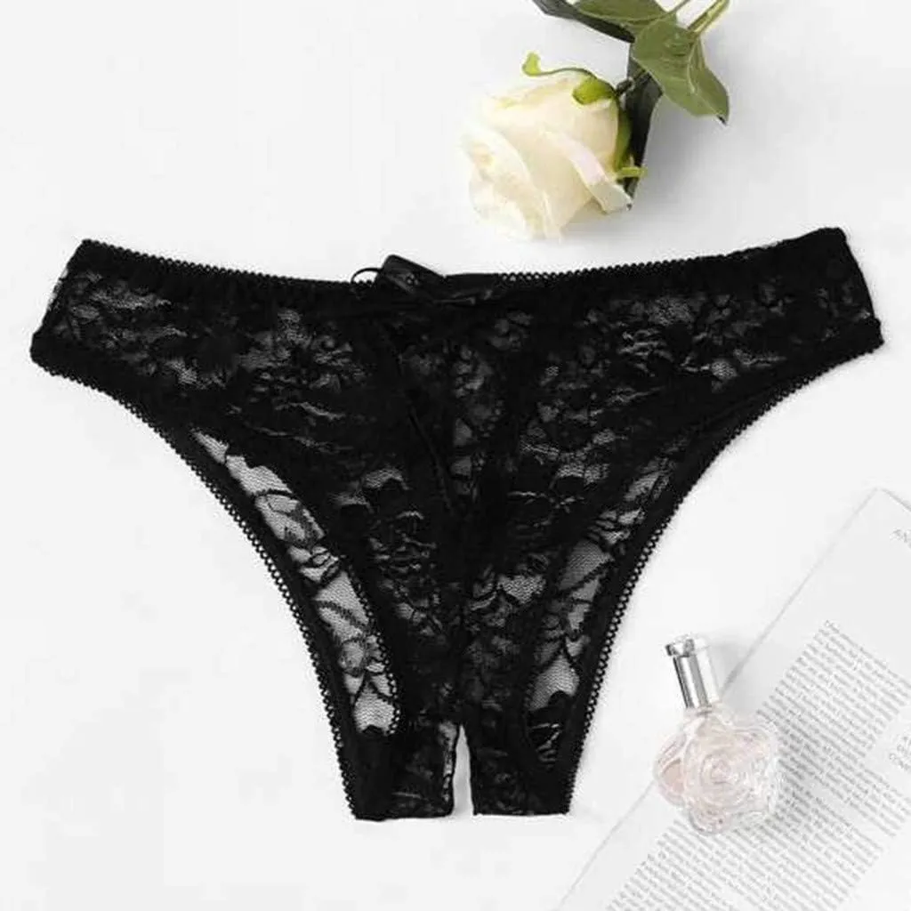 Women Cotton Lace Brief Underwear Breathable No Show T-Back Low Rise Soft Stretch Briefs Panty