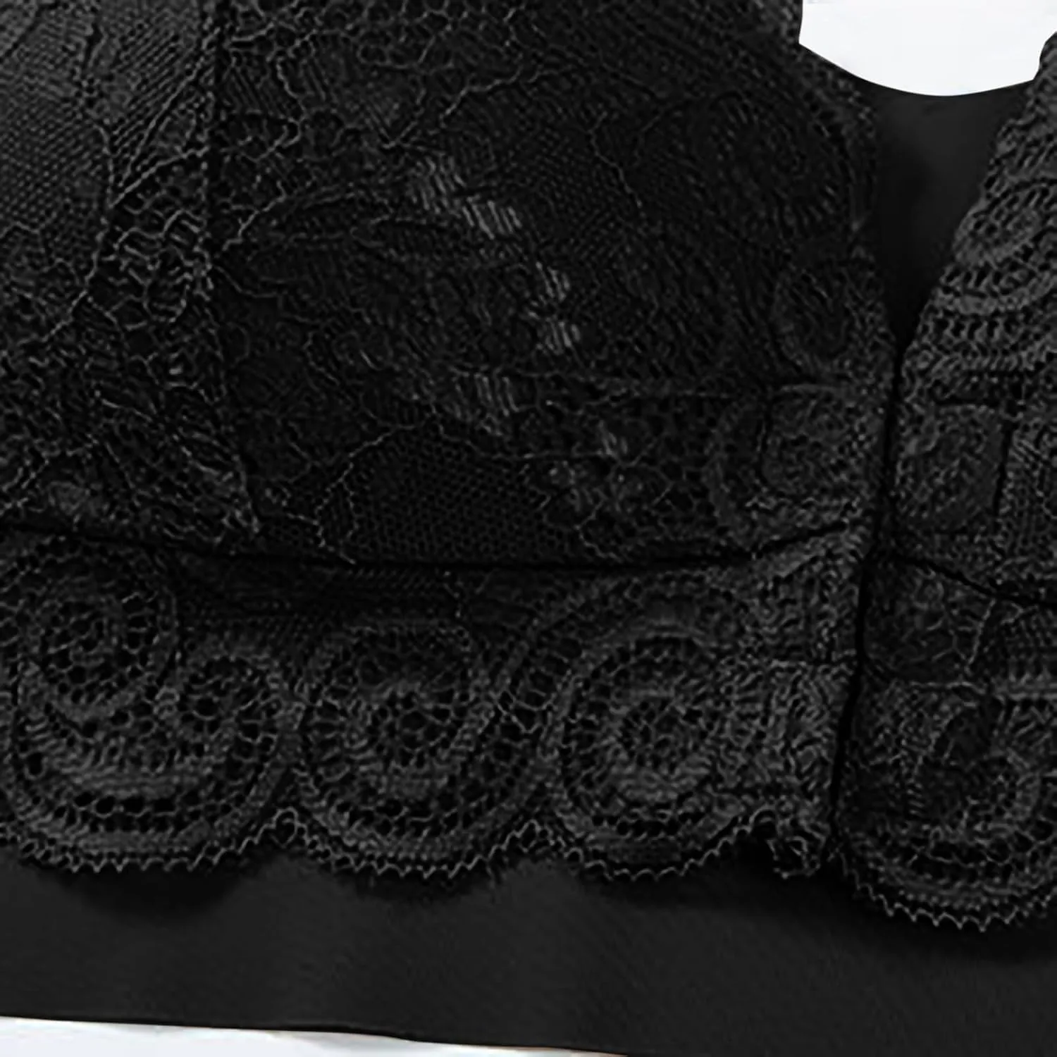 Women Everyday Wireless Bra Front Closure Full-Coverage Breathable Push up Bralettes Lace Embroidery Plunge Bras