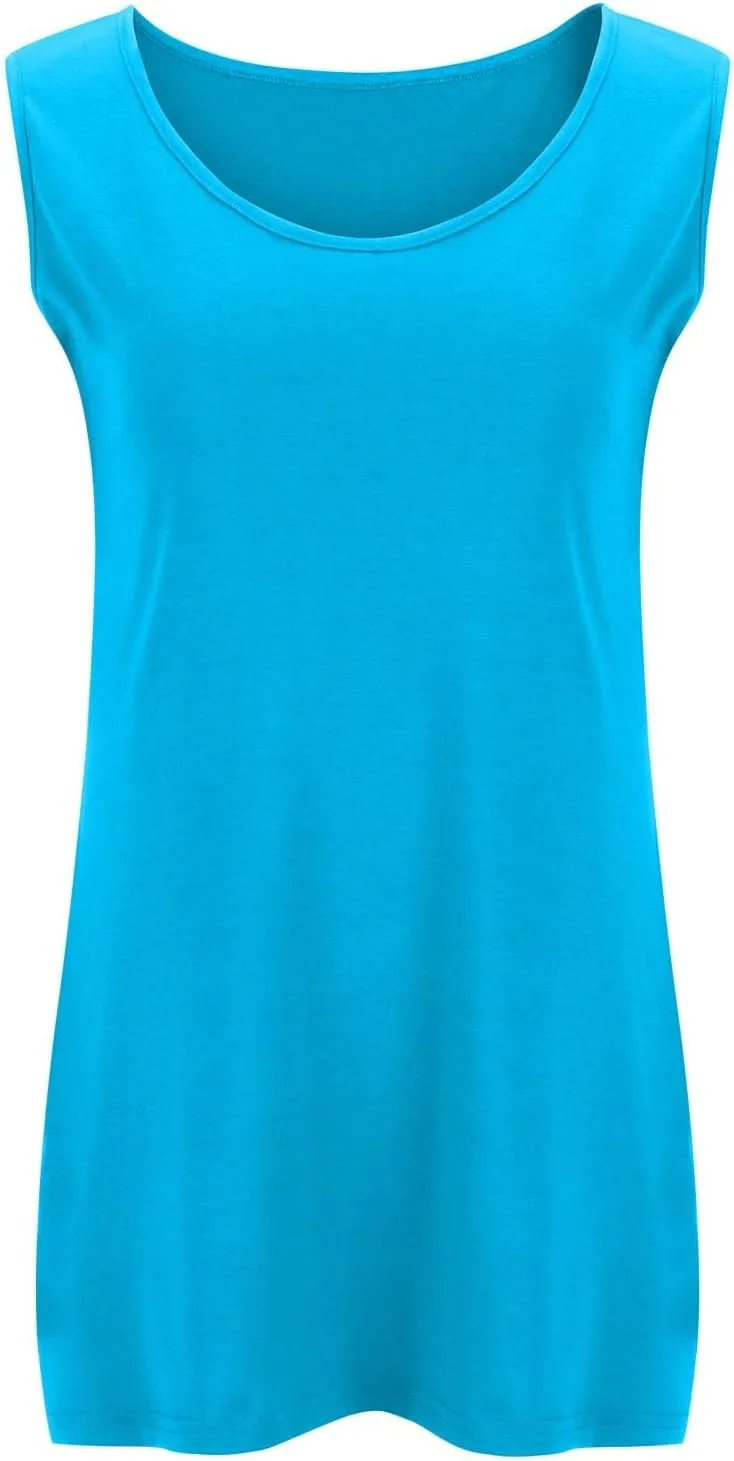 Women Plus Size Tank Tops 2025 Summer Sleeveless Top Crew Neck Casual Blouse Solid Color Oversized Shirts