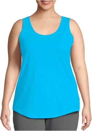 Women Plus Size Tank Tops 2025 Summer Sleeveless Top Crew Neck Casual Blouse Solid Color Oversized Shirts